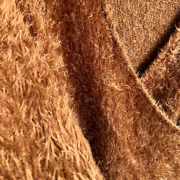 Retro Fuzzy Cognac Sweater - Picture 3 of 3